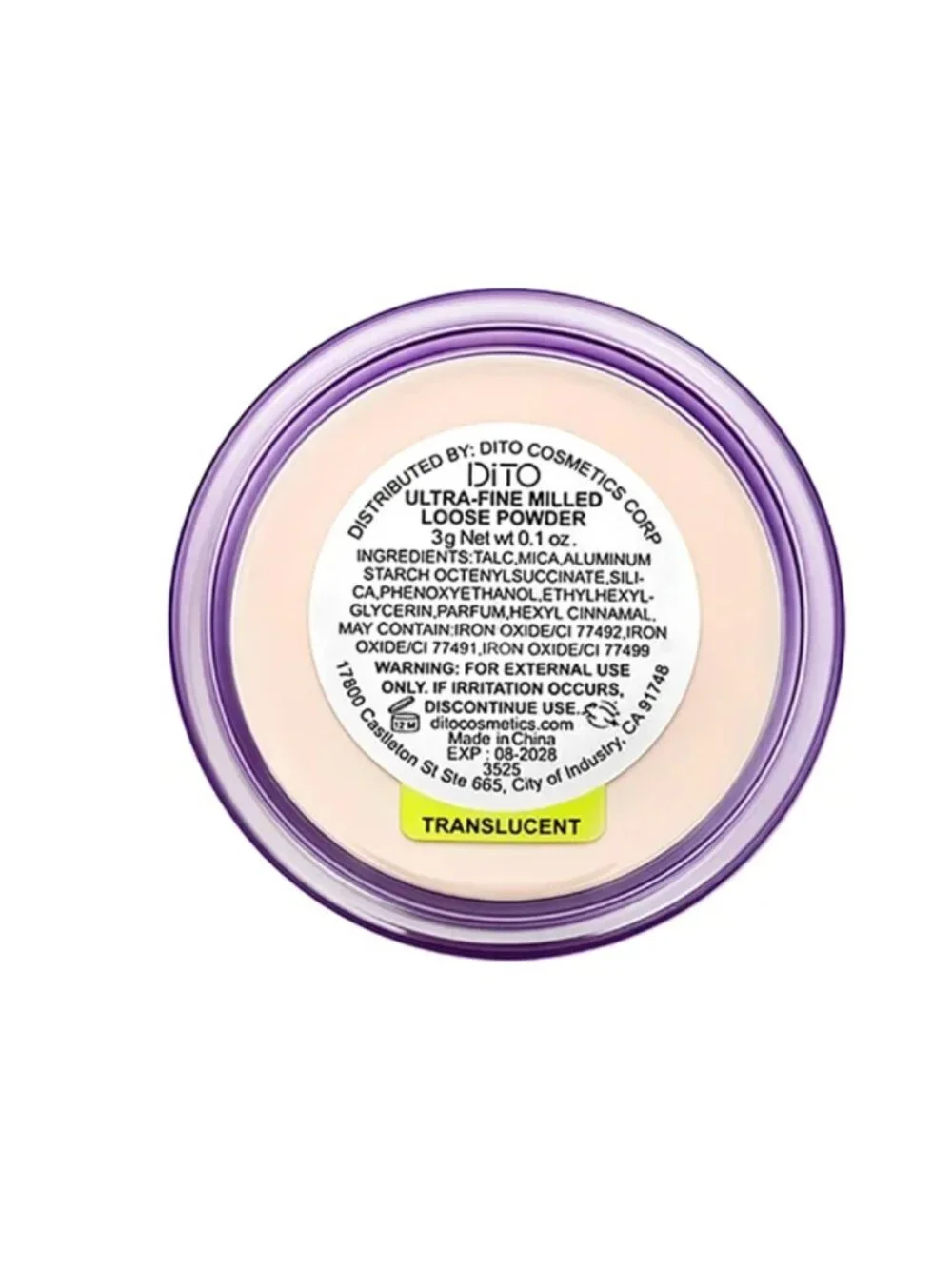 🌈4/$20 NIP DITO Ultra-Fine Milled Loose Powder Shade Translucent Full Size 3g